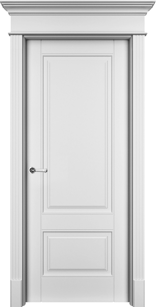 Межкомнатная дверь эмаль Ofram Оксфорд 2 белая глухая