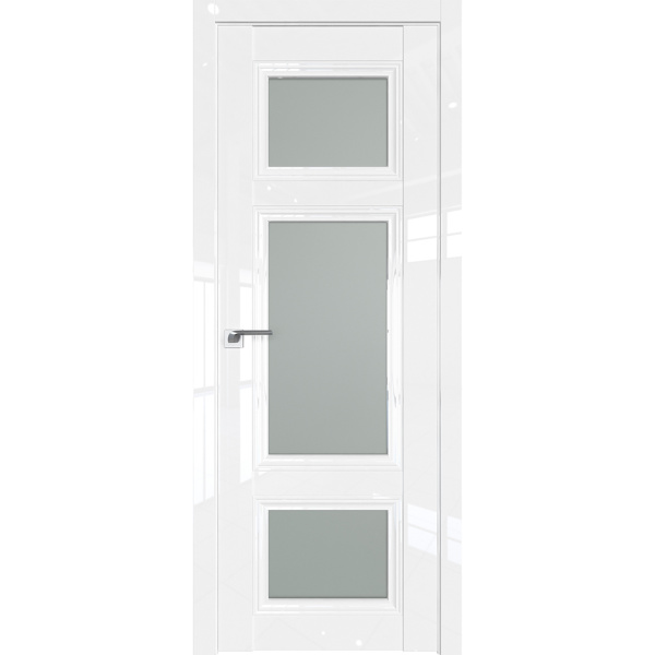 Глянцевая межкомнатная дверь Profil Doors 2.105L белый люкс стекло матовое