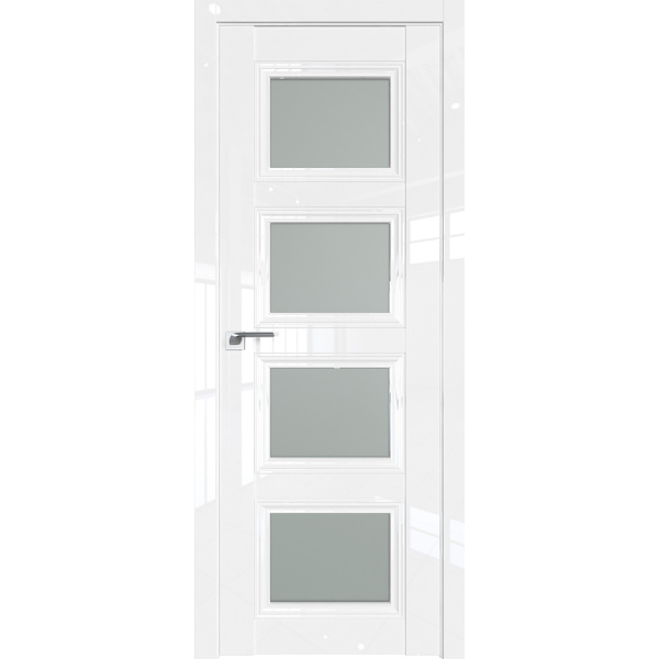 Глянцевая межкомнатная дверь Profil Doors 2.107L белый люкс стекло матовое