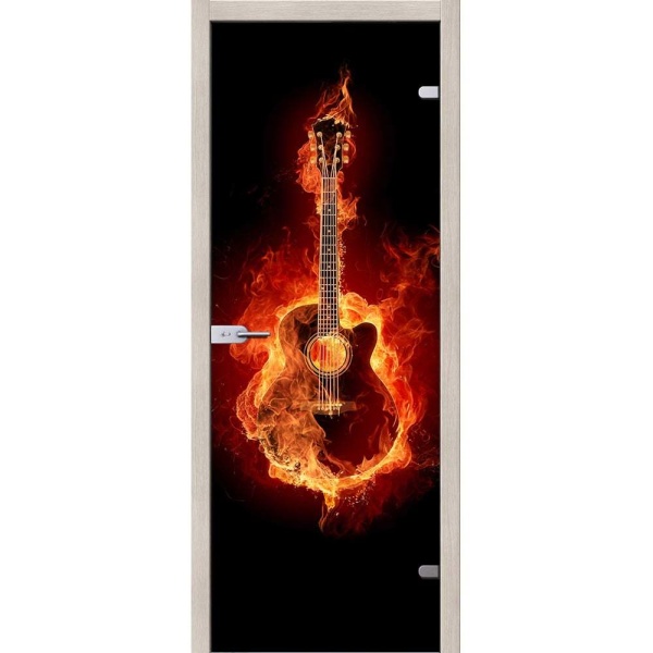 Фото товара Межкомнатная стеклянная дверь "Guitar" триплекс фотопечать