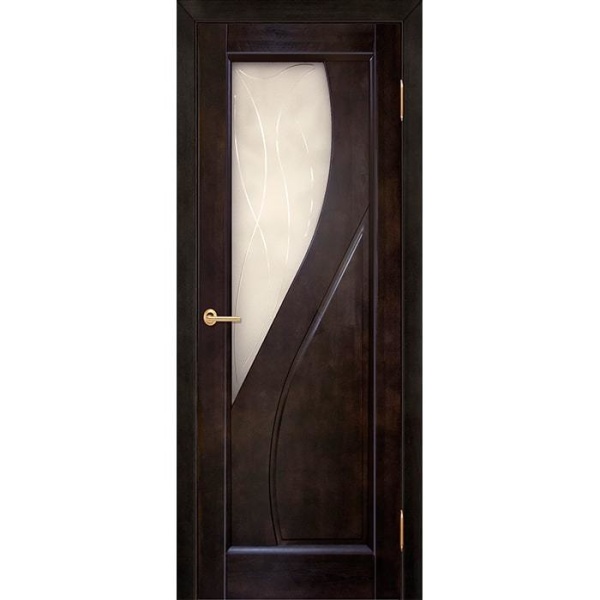 Межкомнатная дверь массив ольхи Дива венге со стеклом