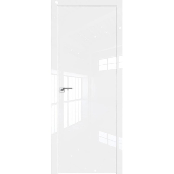 Глянцевая дверь Profil Doors 1LK белый люкс кромка ABS без зарезки