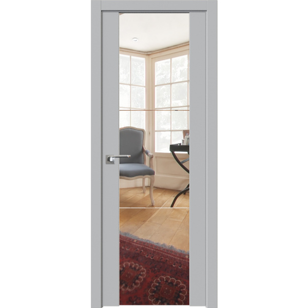 Межкомнатная дверь экошпон Profil Doors 22U манхэттен с зеркалом с двух сторон