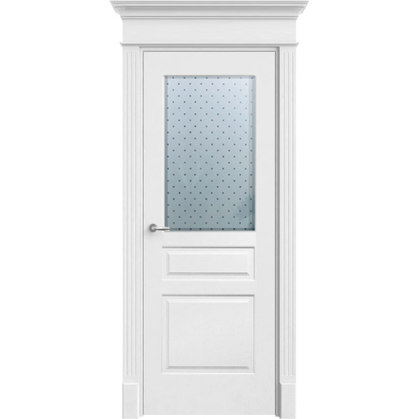 Межкомнатная дверь эмаль Ofram Прима 3 белая остеклённая