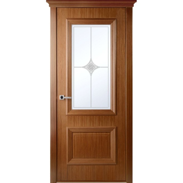 Межкомнатная дверь шпон Belwooddoors Франческо орех остеклённая