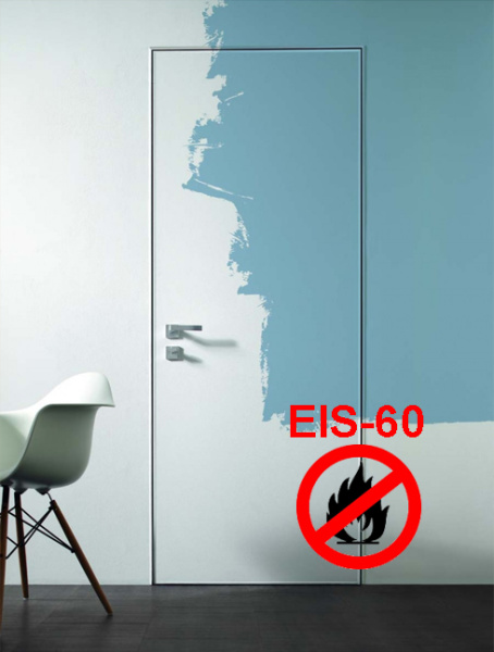 Противопожарная дверь EIS-60, дымогазонепроницаемая, скрытая дверь