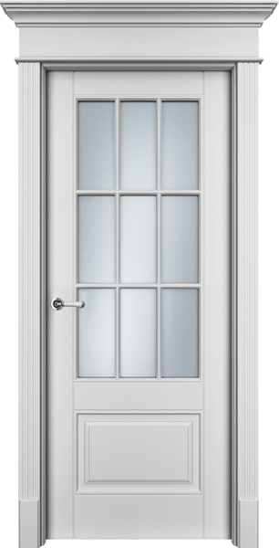 Межкомнатная дверь эмаль Ofram Оксфорд 2 белая остеклённая
