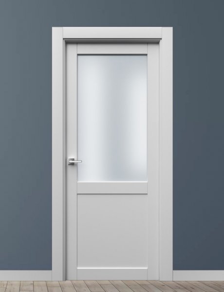 Межкомнатная дверь эмаль Ofram Парнас-2, остеклённая
