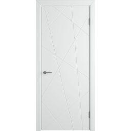 Крашенная межкомнатная дверь Флитта белая эмаль без стекла