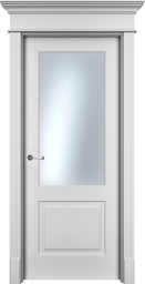 Межкомнатная дверь эмаль Ofram Нафта 2 белая остеклённая