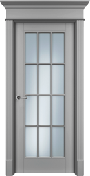 Фото товара Межкомнатная дверь эмаль Ofram Оксфорд белая остеклённая