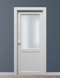 Межкомнатная дверь эмаль Ofram Парнас-2, остеклённая