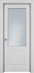 Фото товара Межкомнатная дверь эмаль Ofram Паспарту-2 остеклённая